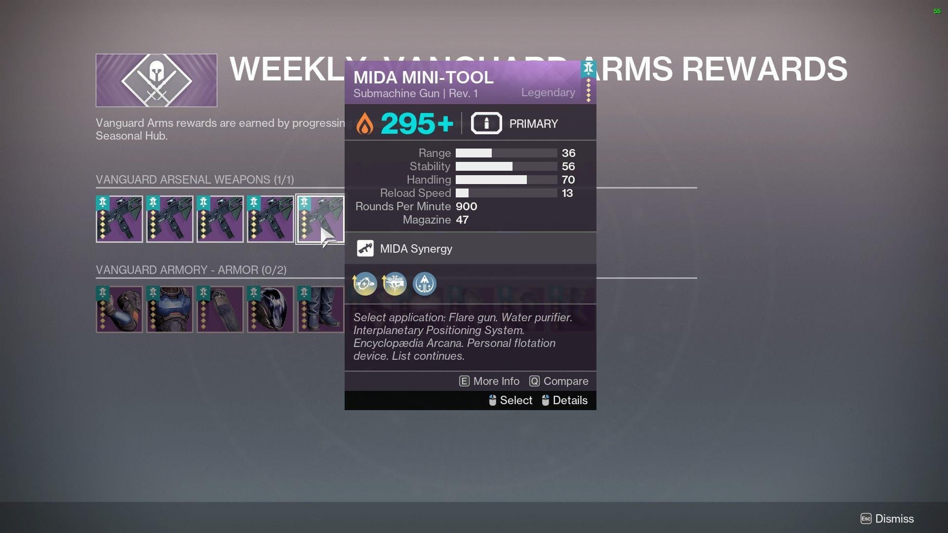 Perks of the Mida Mini-Tool in Destiny 2 this week (Image via Bungie) 