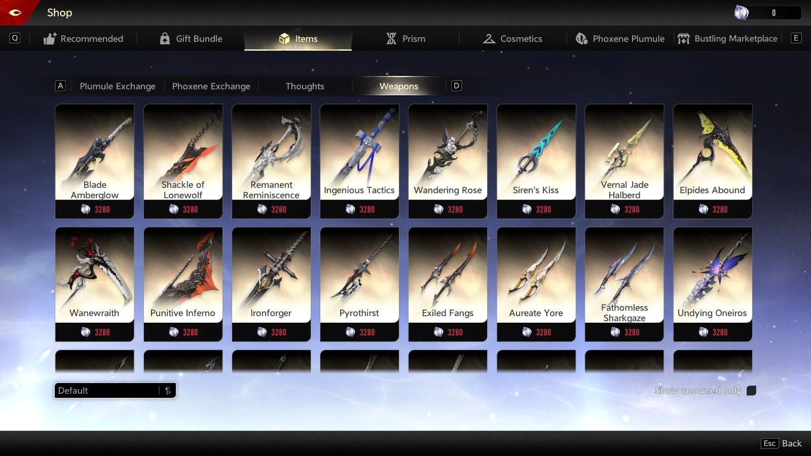 Purchase weapons by using Phoxene Plumule (Image via Pan Studio)