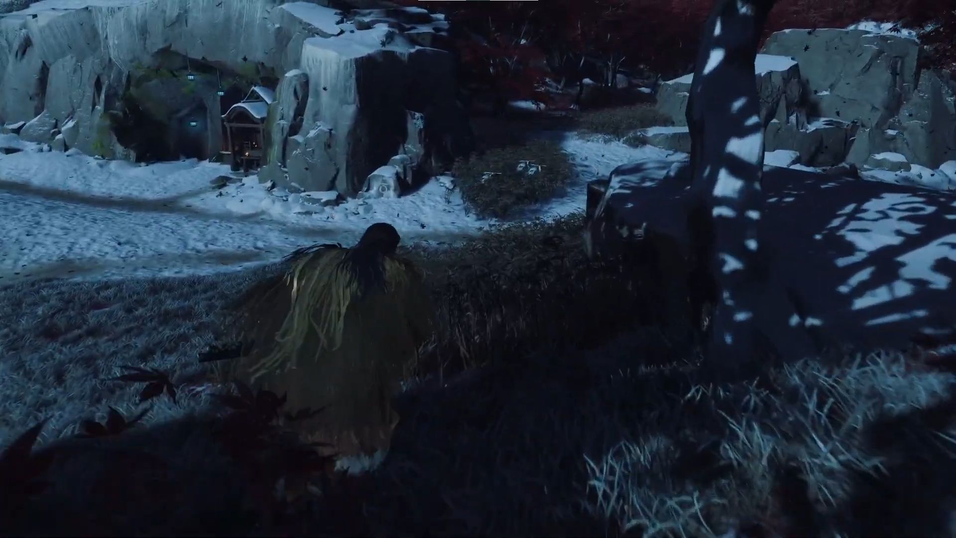 Follow the Shinobis and take the left leading to the fox (Image via Sportskeeda Gaming || Sucker Punch)