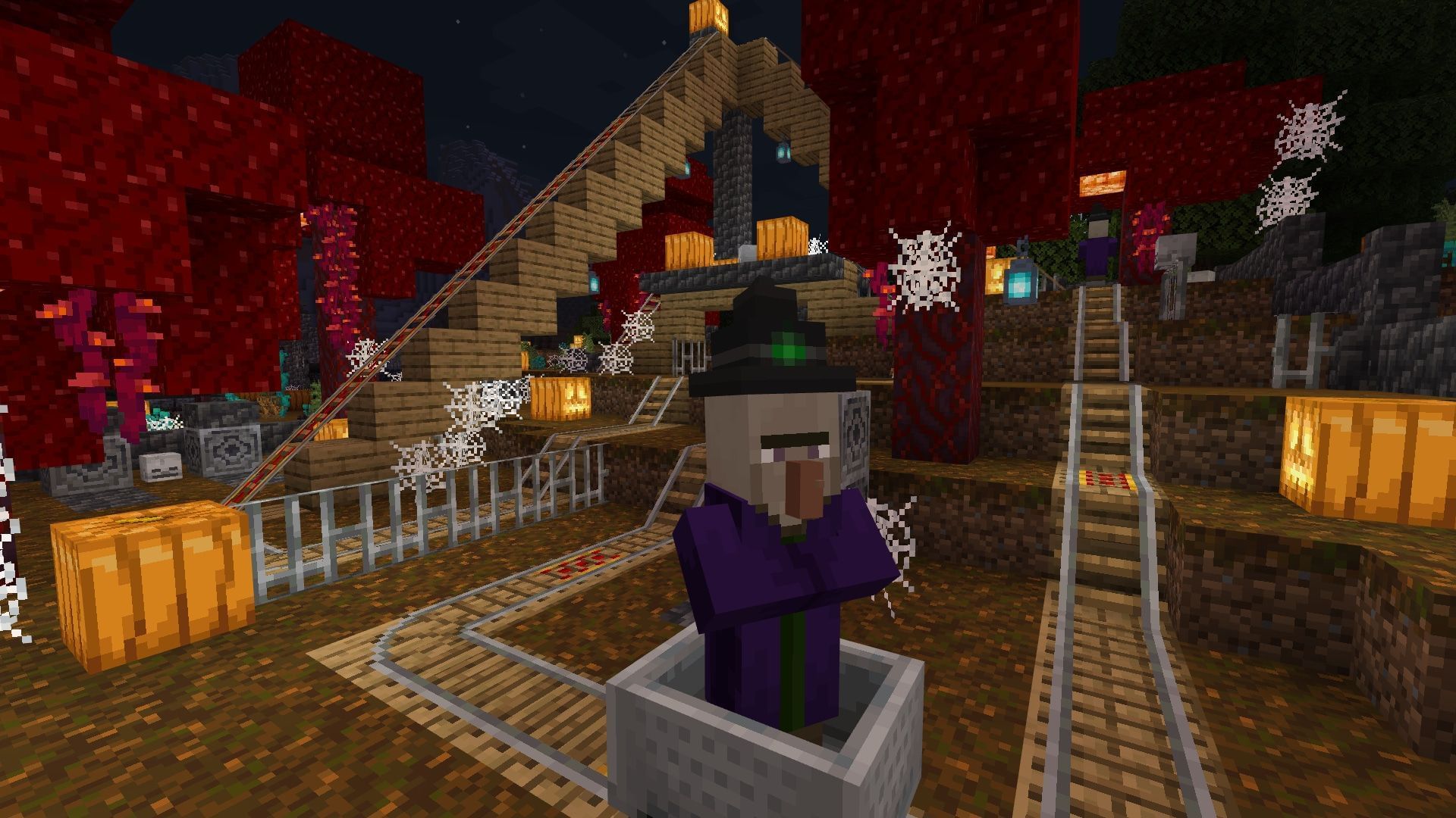 Spooky Halloween builds in Minecraft (Image via Mojang Studios)