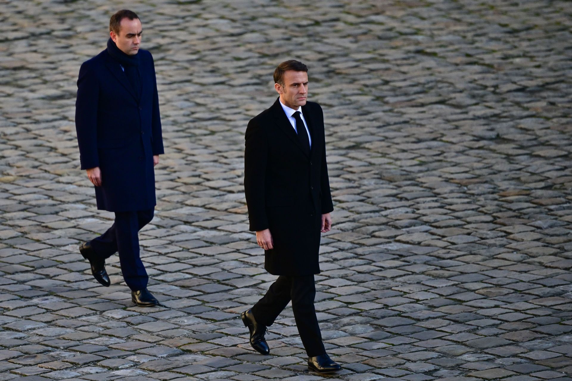 Emmanuel Macron and S&eacute;bastien Lecornu during a tribute to former European Commission President Jacques Delors 