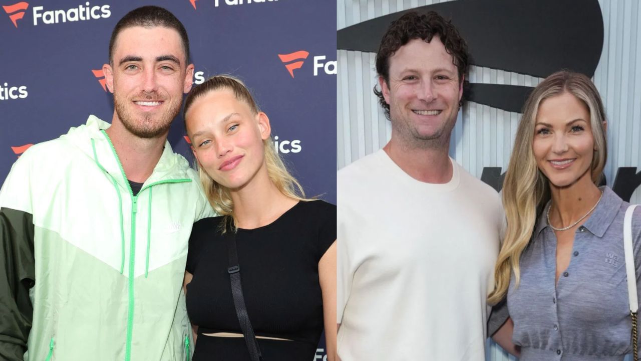 Cody Bellinger with his wife, Chase (L), Gerrit Cole with his wife, Amy (R) (Images from - Getty)
