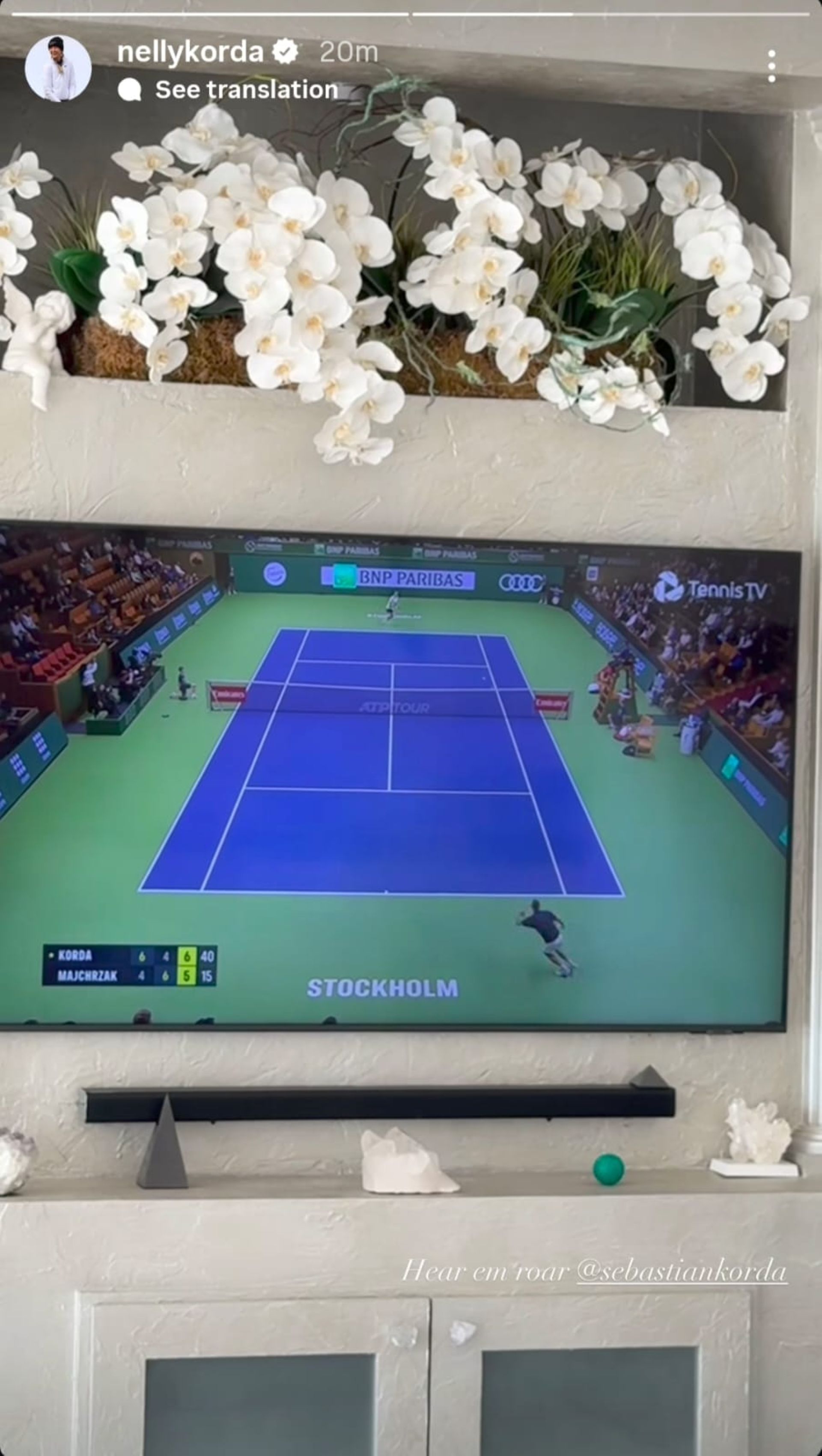 A still taken from Nelly Korda&#039;s Instagram story (via @nellykorda)