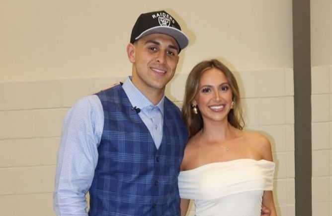 Jack Bech's GF Kylie offers close look at stylish all-back gameday outfit from Raiders' 31-0 loss to Chiefs in Week 7