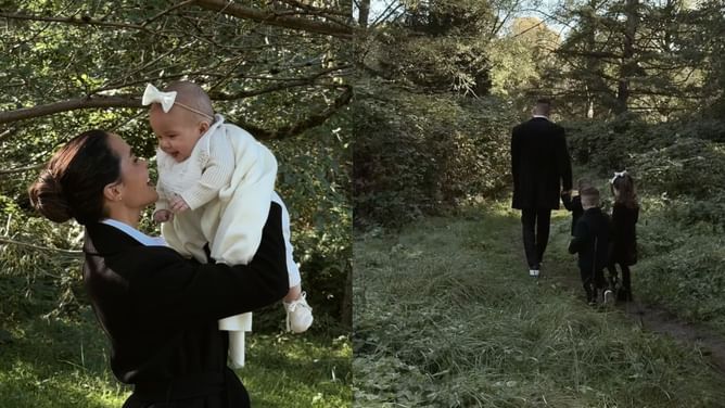 "Our family is complete": Evander Kane's fiancee Mara shares adorable behind-the-scenes clip from family portrait photoshoot