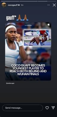 Gauff's Instagram Story featuring her correction of a typo of her last name in a news headline (Source: Instagram/cocogauff)