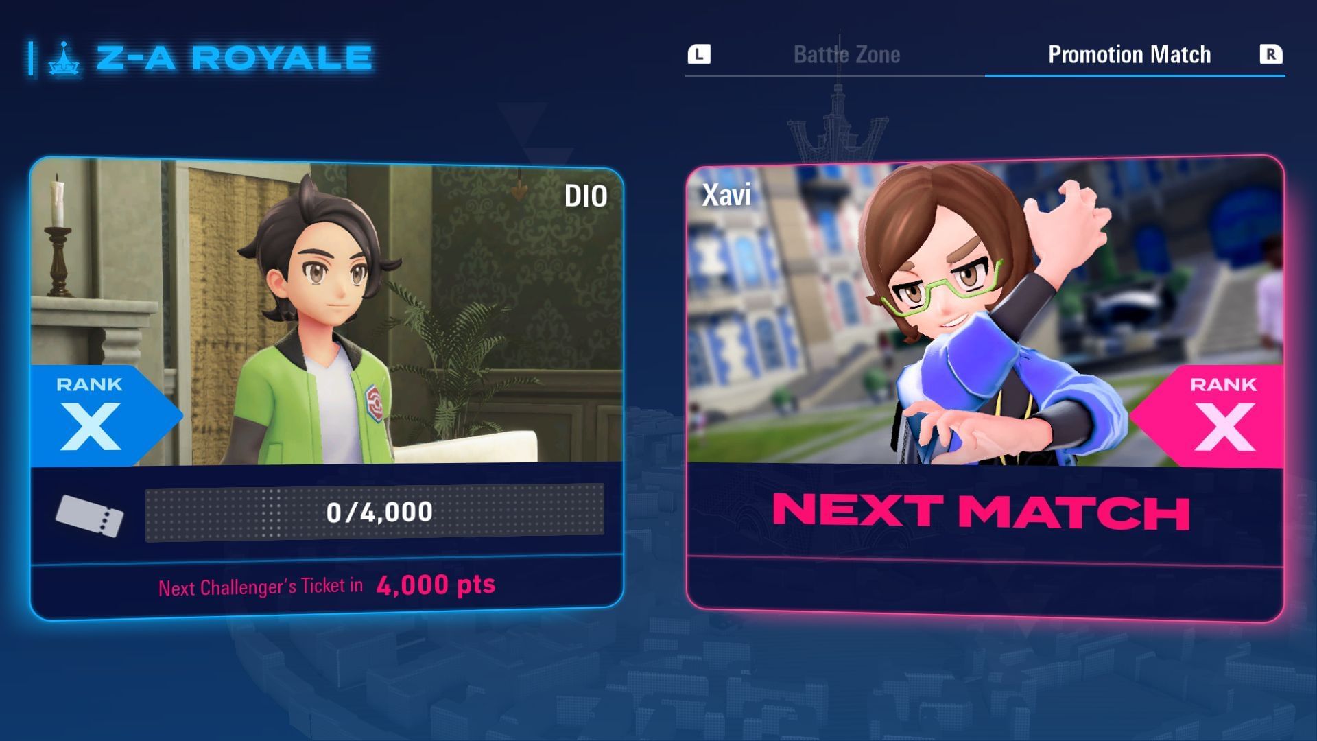 Defeat Xavi to rank up (Image via The Pokemon Company)
