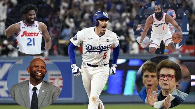 Joel Embiid, Billie Jean King, James Harden, and more sports celebs react to Dodgers' nailbiting win over Blue Jays in World Series Game 3