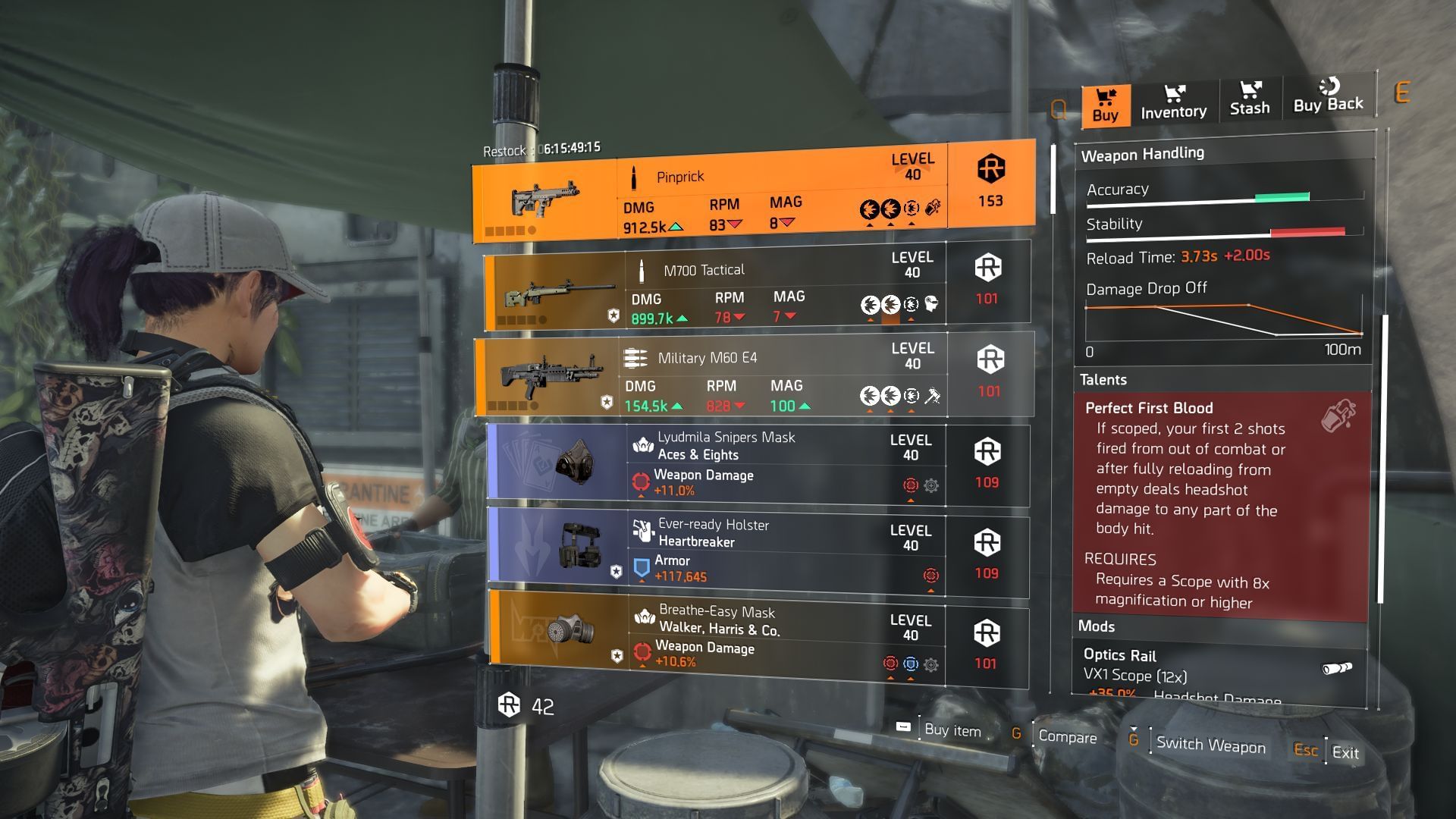 The Division 2 vendor at DZ East (Image via SK Gaming || Ubisoft)