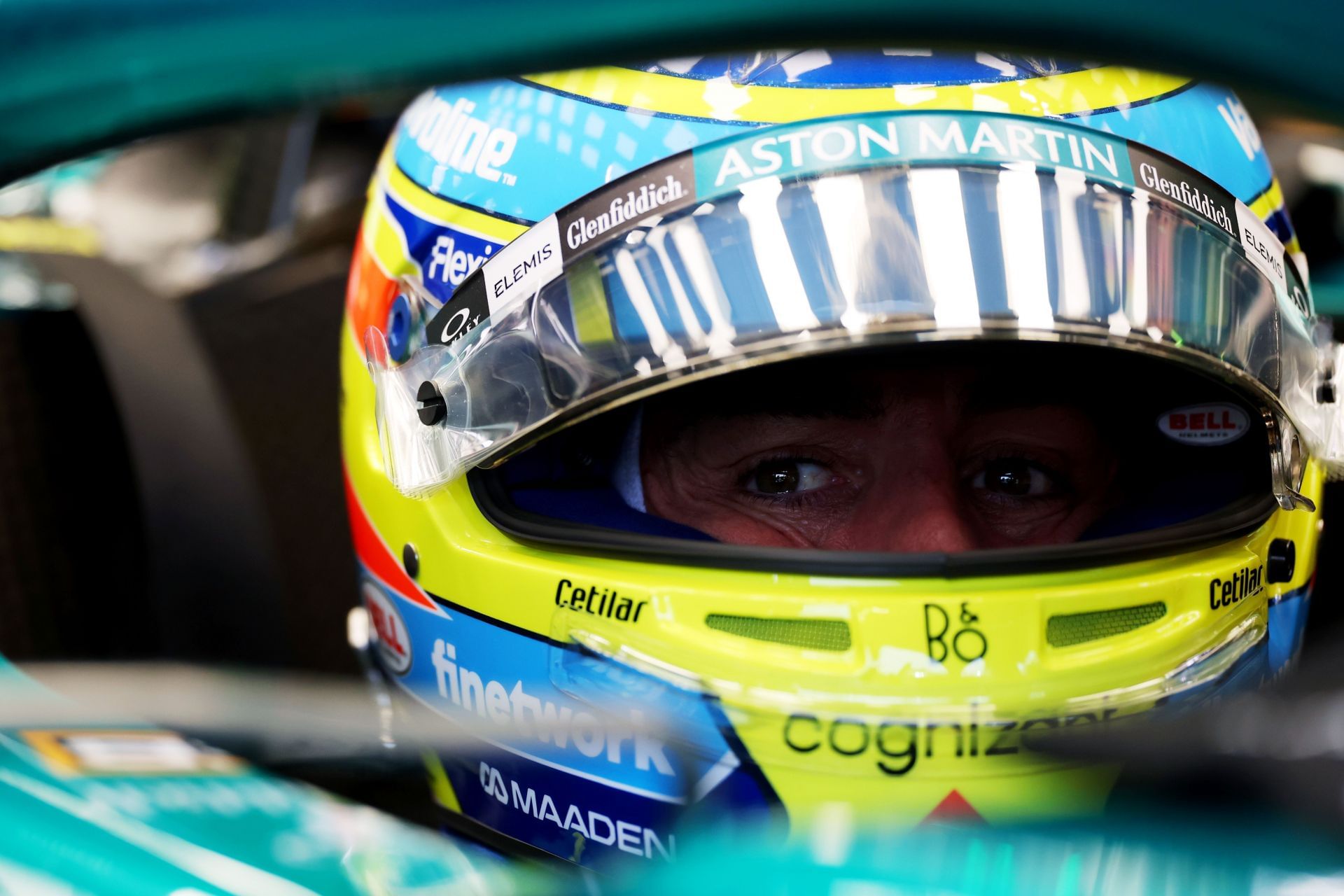 Aston Martin&#039;s Fernando Alonso during FP3 for the 2025 F1 Grand Prix Of Singapore - Source: Getty