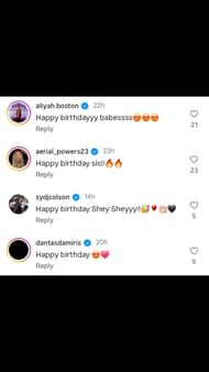 Aliyah Boston and other Fever players also sent their well wishes to Shey Peddy. Credit: Peddy/IG