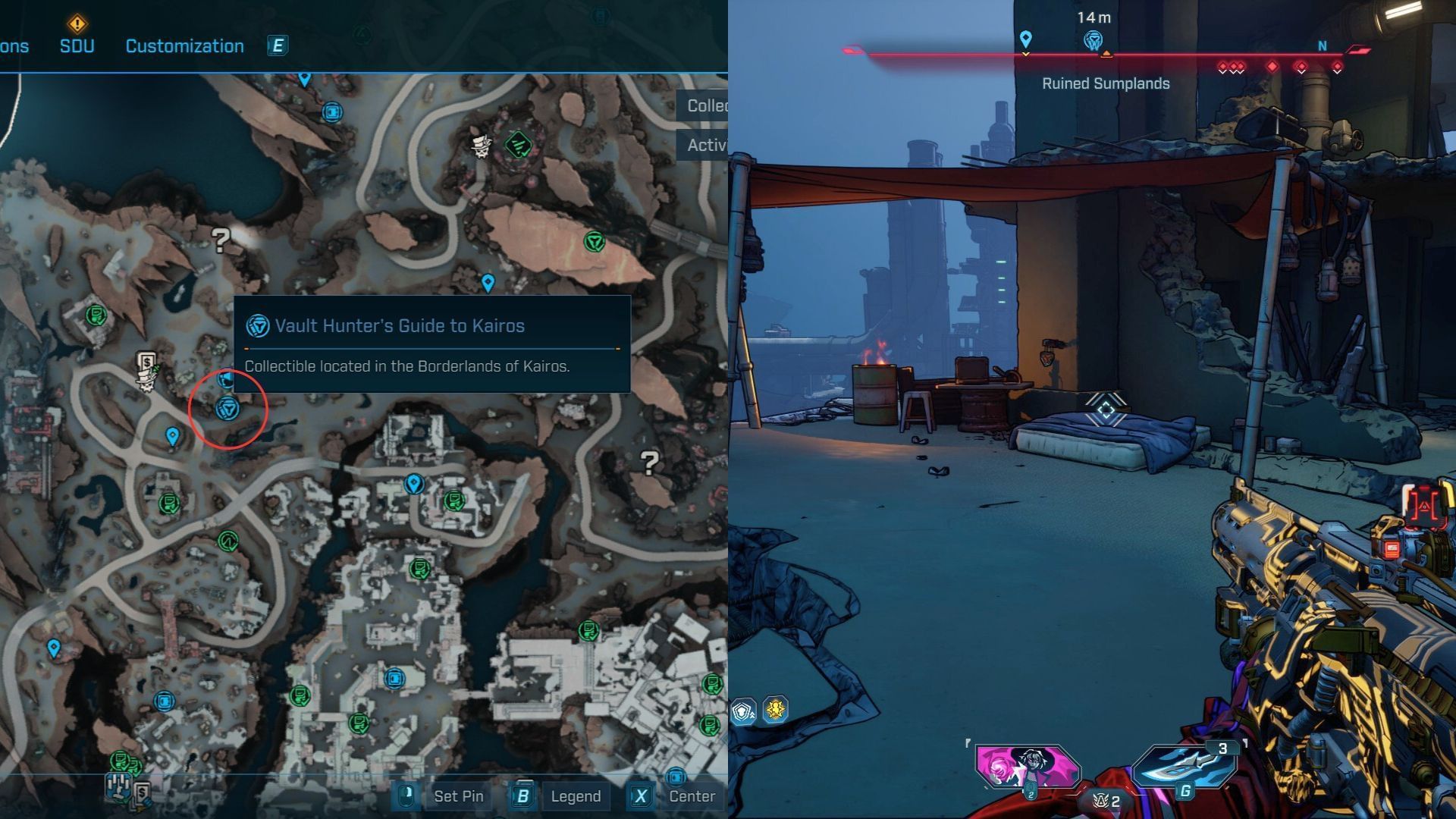 Ruined Sumplands Vault Hunter&rsquo;s Guide location (Image via 2K)