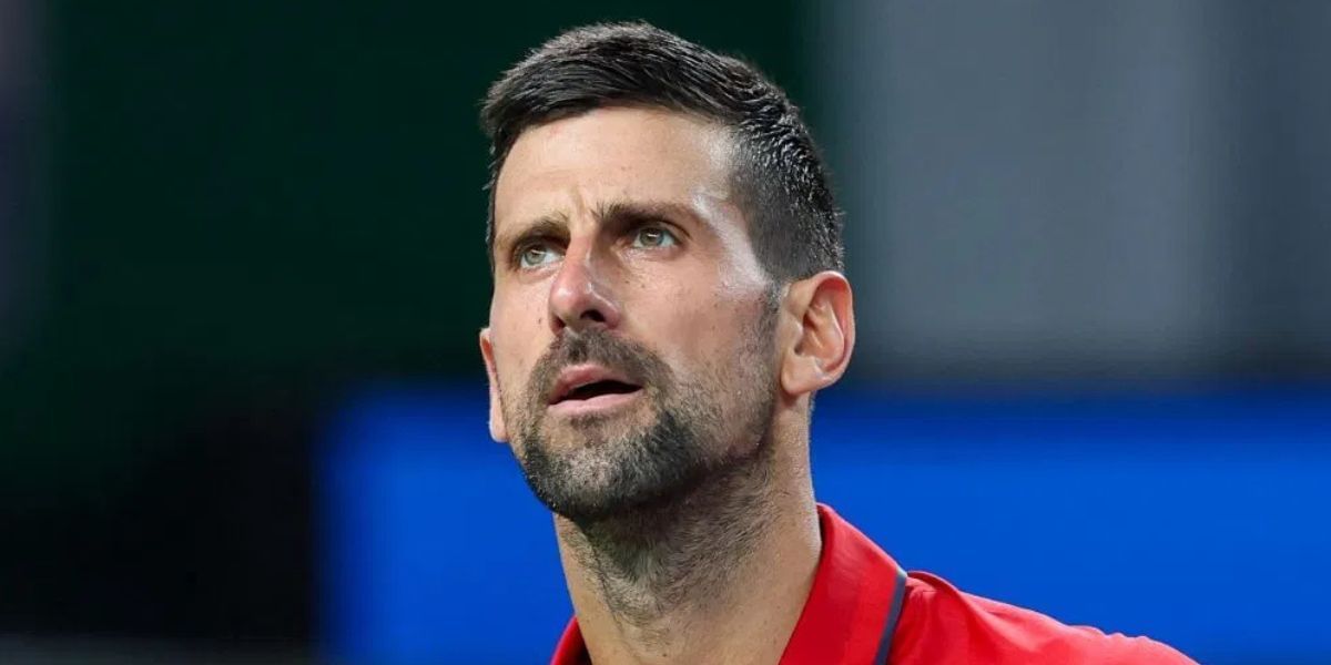 Novak Djokovic during his quarterfinal match against Zizou Bergs (not in picture) at the 2025 Shanghai Masters (Source: Getty)