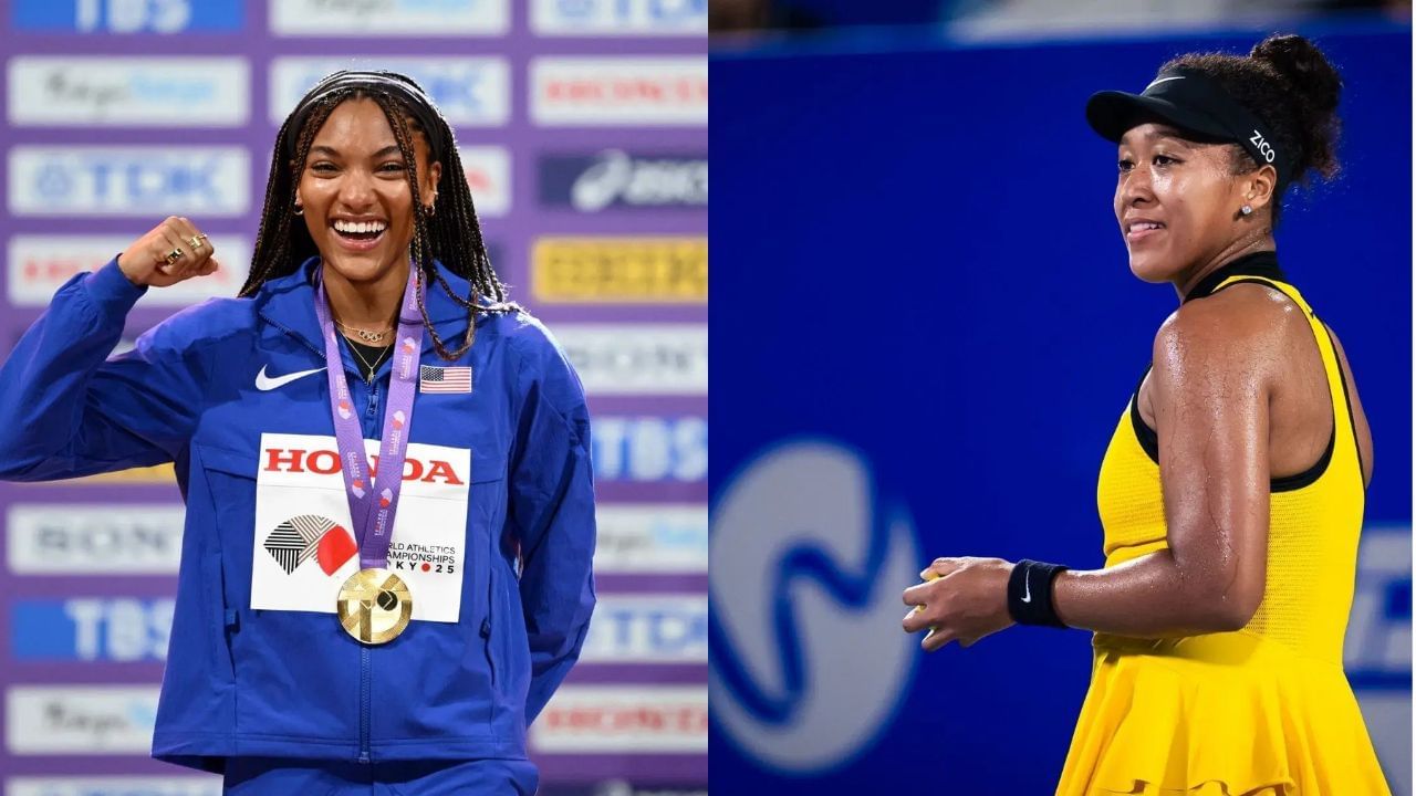 Tara Davis-Woodhall and Naomi Osaka (Image via: Both Getty)
