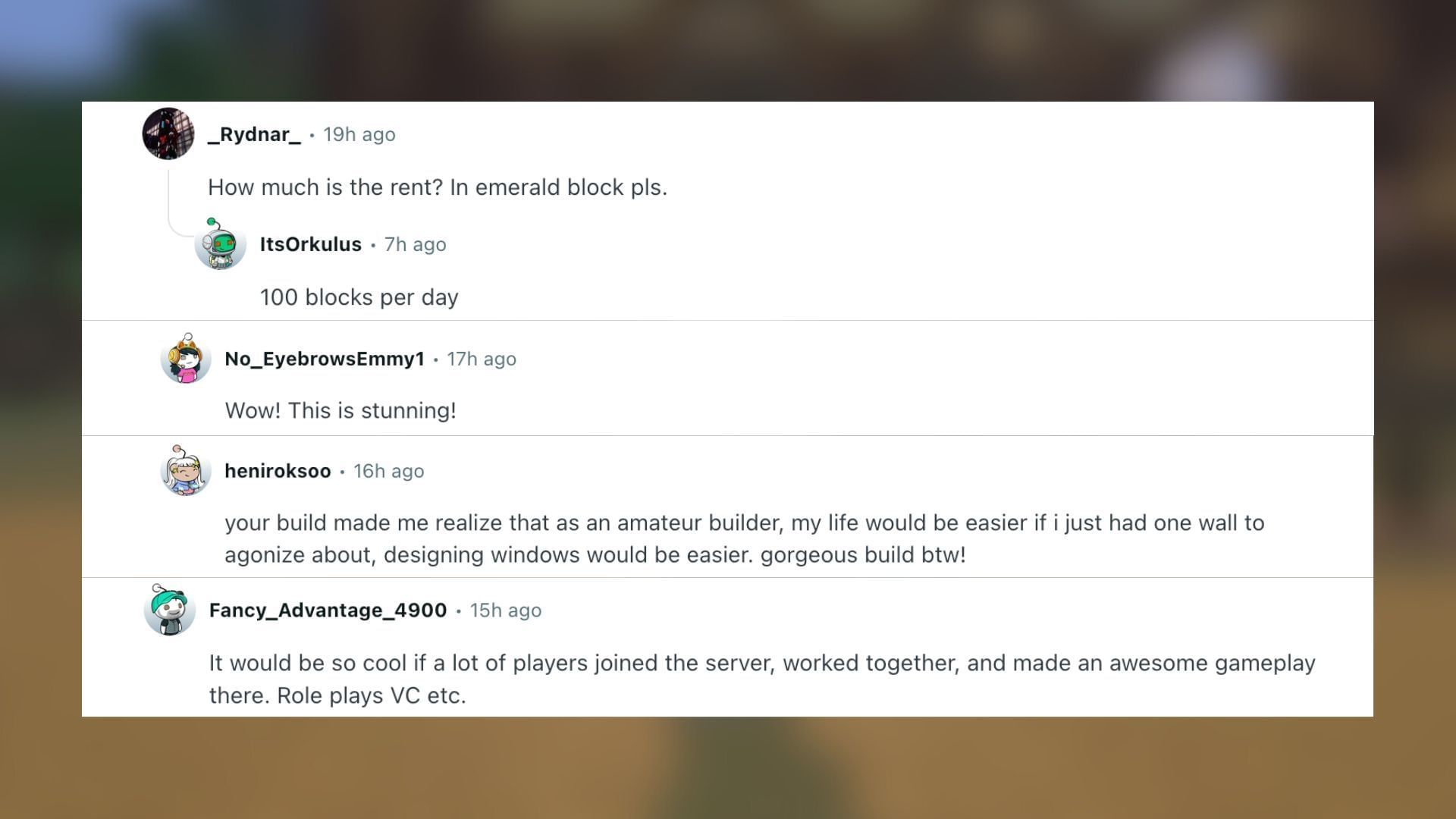 Redditors talk about the cozy lakeside village build in Minecraft (Image via Reddit)