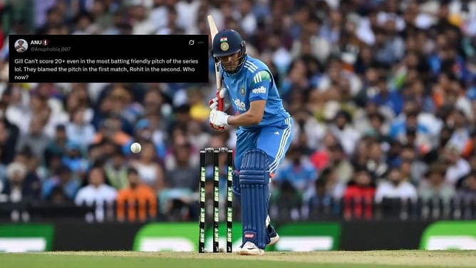 "Not even scoring on easy pitch now" - Twitter reacts as Shubman Gill is dismissed for 24 in AUS vs IND 2025 3rd ODI
