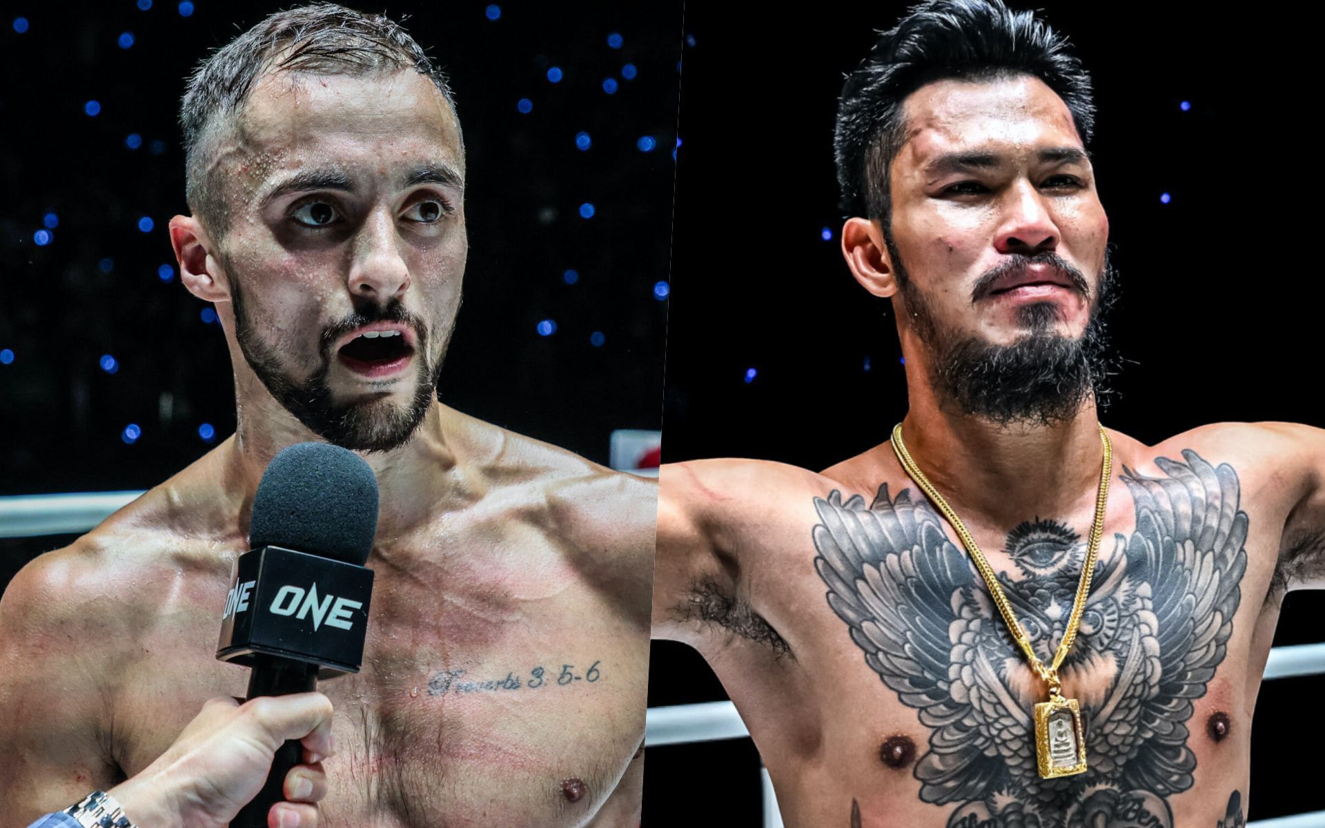 Jake Peacock (L) vs Suakim (R) | Image by ONE Championship