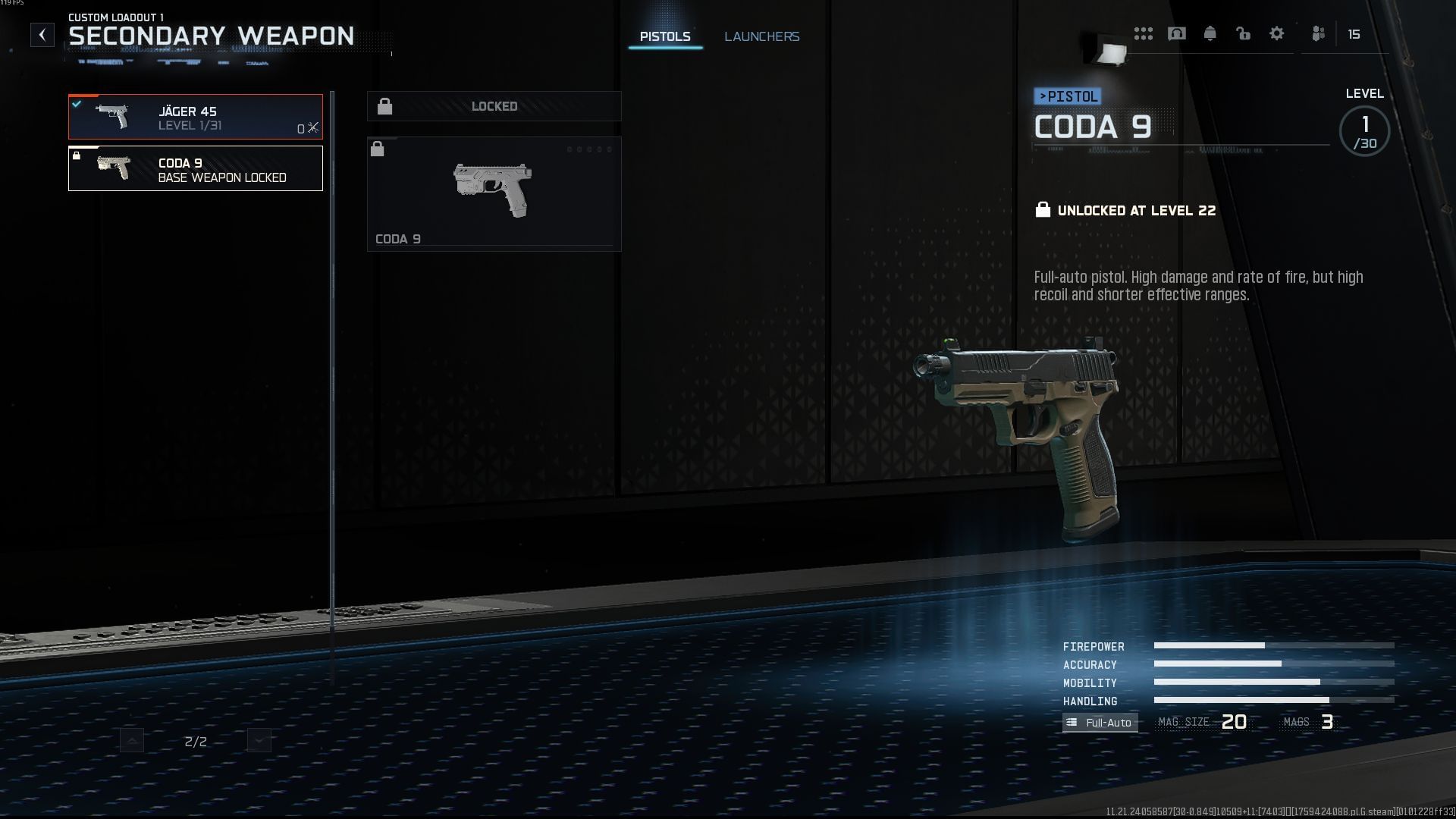 CODA 9 Pistol in best weapon loadout for Black Ops 7 (Image via Activision)