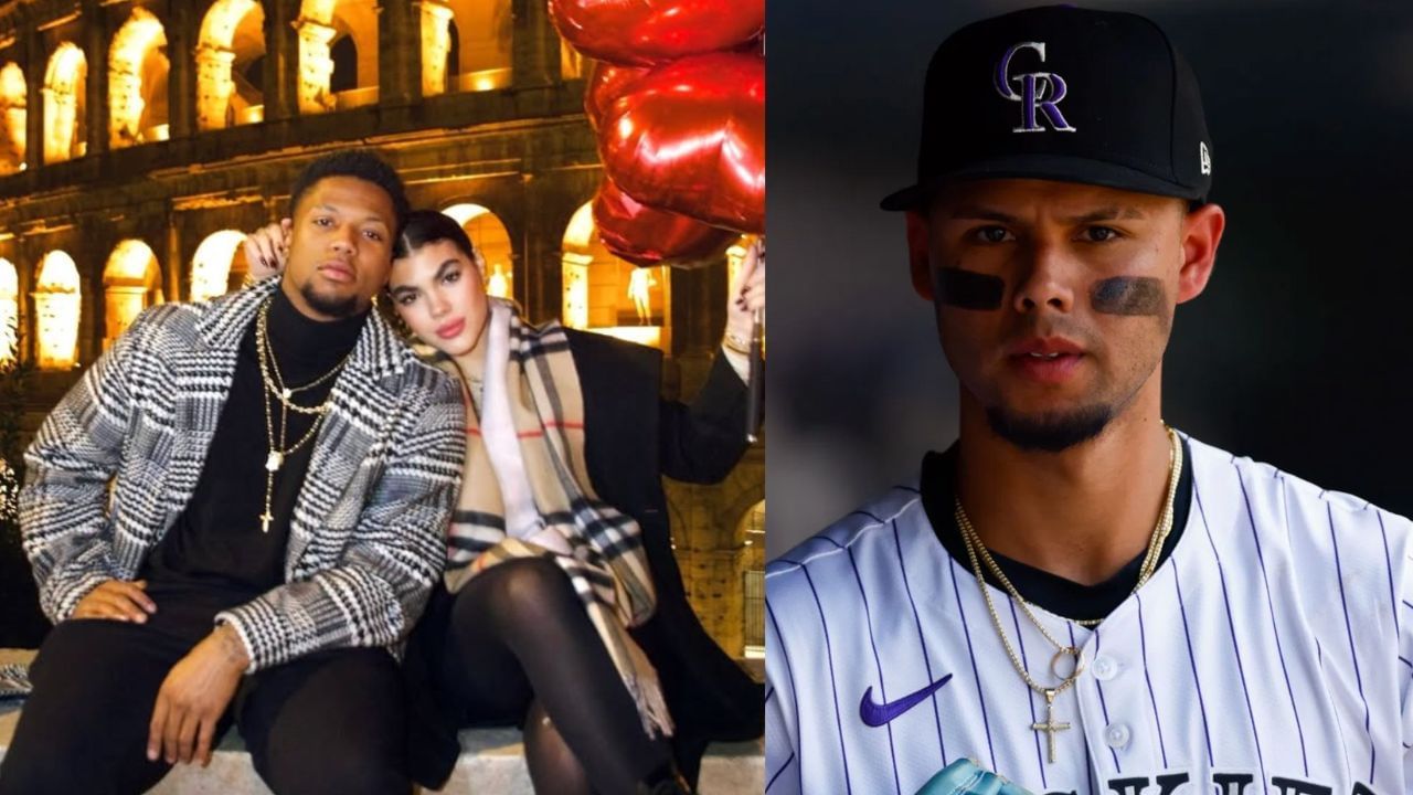 Ronald Acuna Jr. with his wife, Maria Laborde (L), Ezequiel Tovar (R) (Images from - Instagram.com/@marialaborde, Getty)
