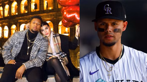 Ronald Acuna Jr.'s wife Maria Laborde steals spotlight at Ezequiel Tovar's charity event in lace-trimmed satin slip dress, twinning with Braves star