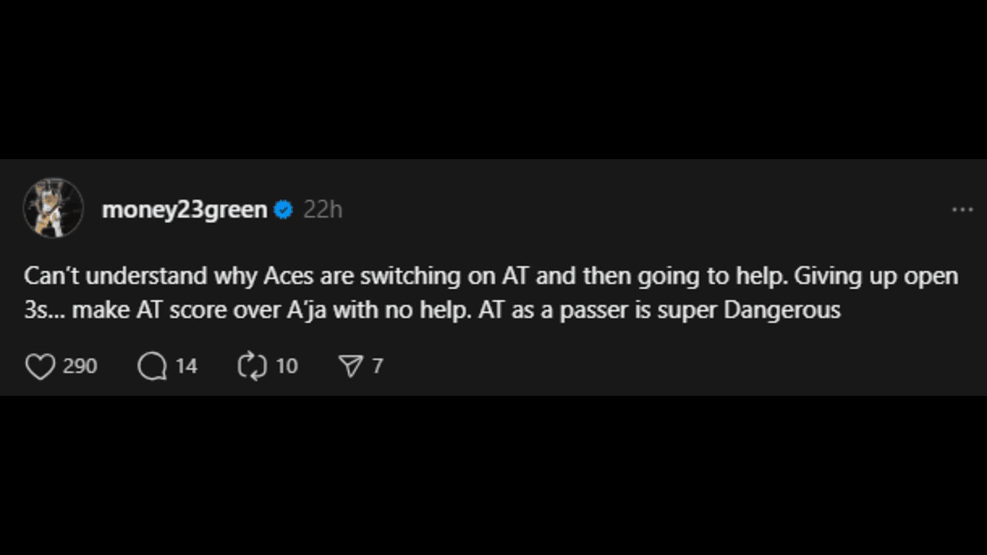 Draymond Green criticizes the Las Vegas Aces&#039; defensive coverage of Alyssa Thomas in Game 1 of the WNBA Finals. Credit: Green/Threads