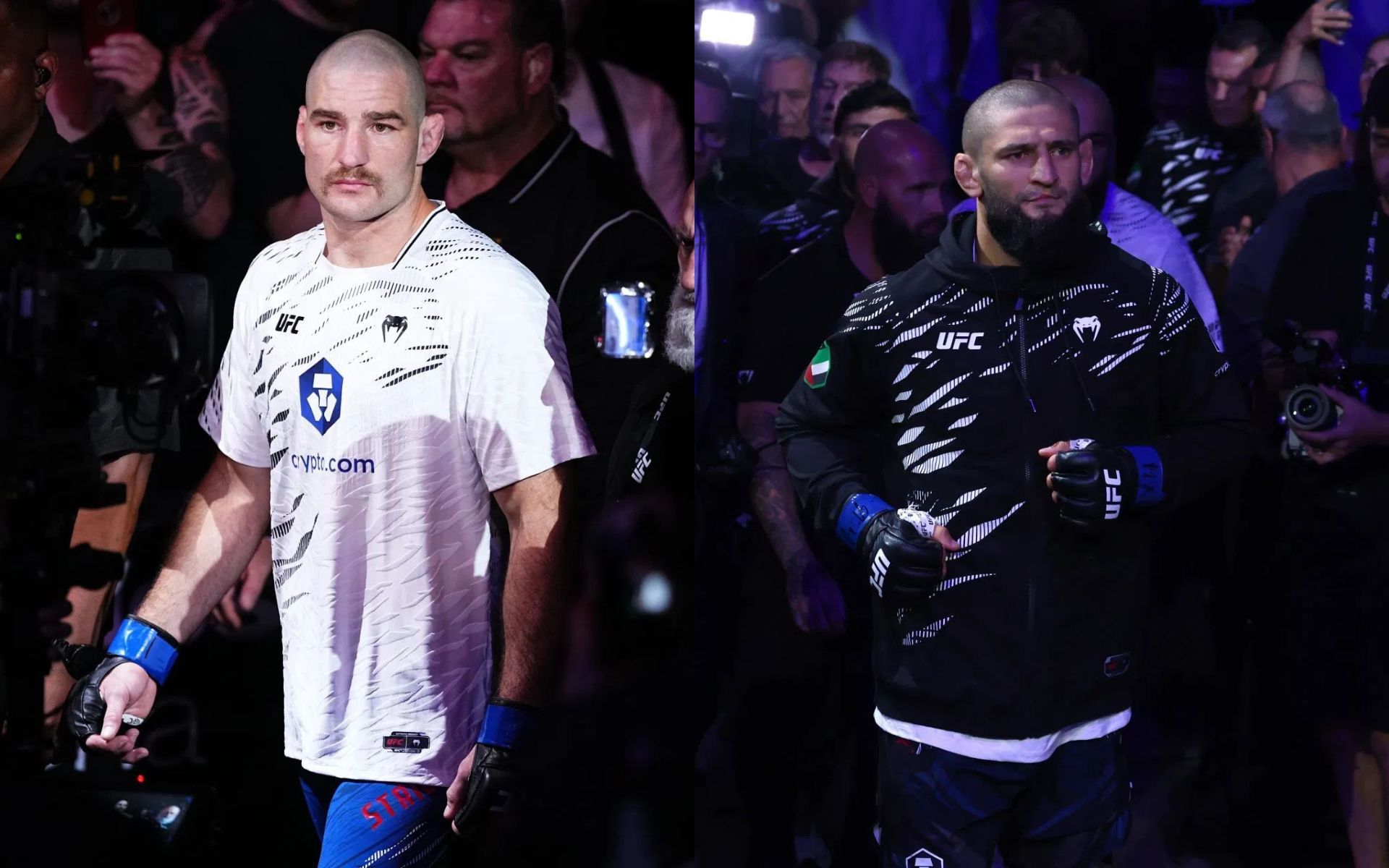 Sean Strickland (left) aims to challenge Khamzat Chimaev (right). [Images courtesy: Getty]