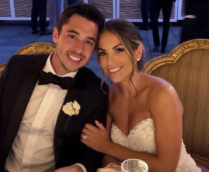 Johnny Gaudreau’s wife Meredith tears up while reflecting on life 13 months after her husband’s tragic death