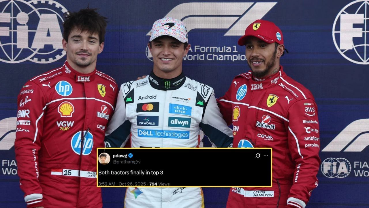 "Both tractors finally in top 3": Fans react to Lewis Hamilton and Charles Leclerc making qualifying in top 3 for the F1 Mexico GP