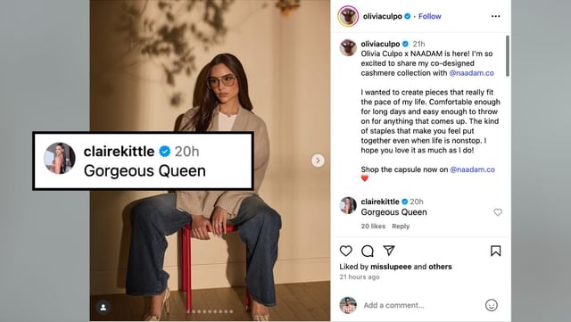 George Kittle's wife Claire swoons over Olivia Culpo's 'gorgeous' looks (Image Credit: Culpo/IG)