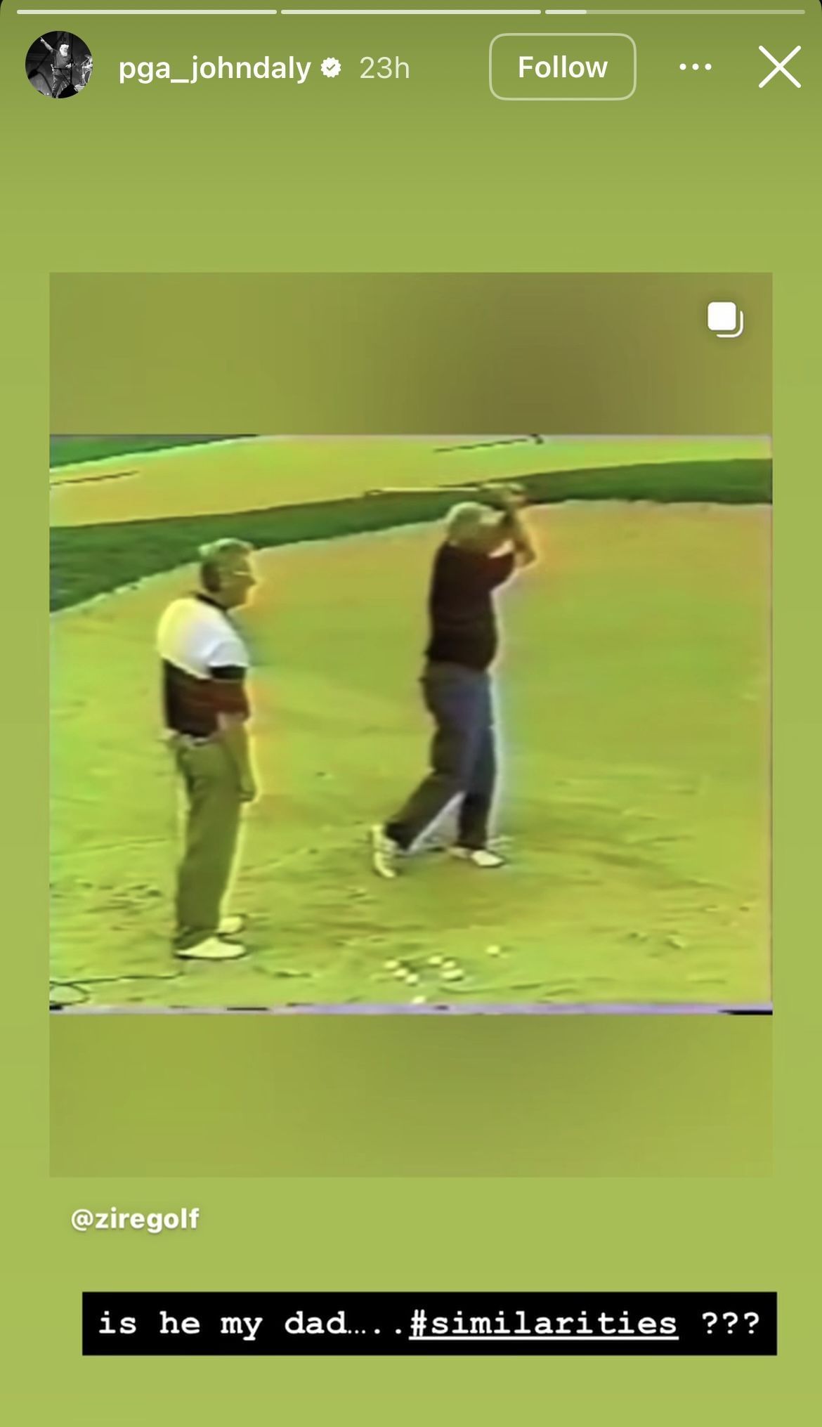 Image via Daly&rsquo;s Instagram story _ Source: Instagram/@pga_johndaly