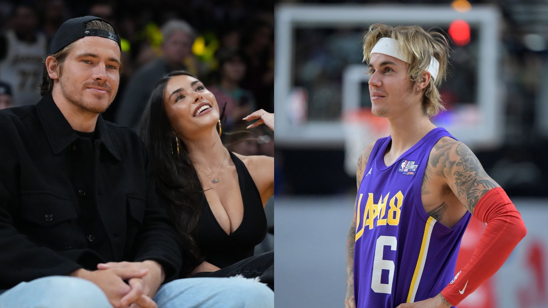 Justin Herbert x Madison Beer x Justin Bieber collage