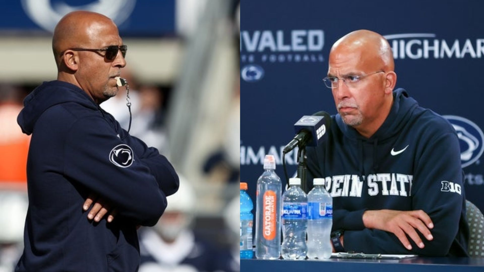 Former Penn State coach James Franklin and Devonte Ross