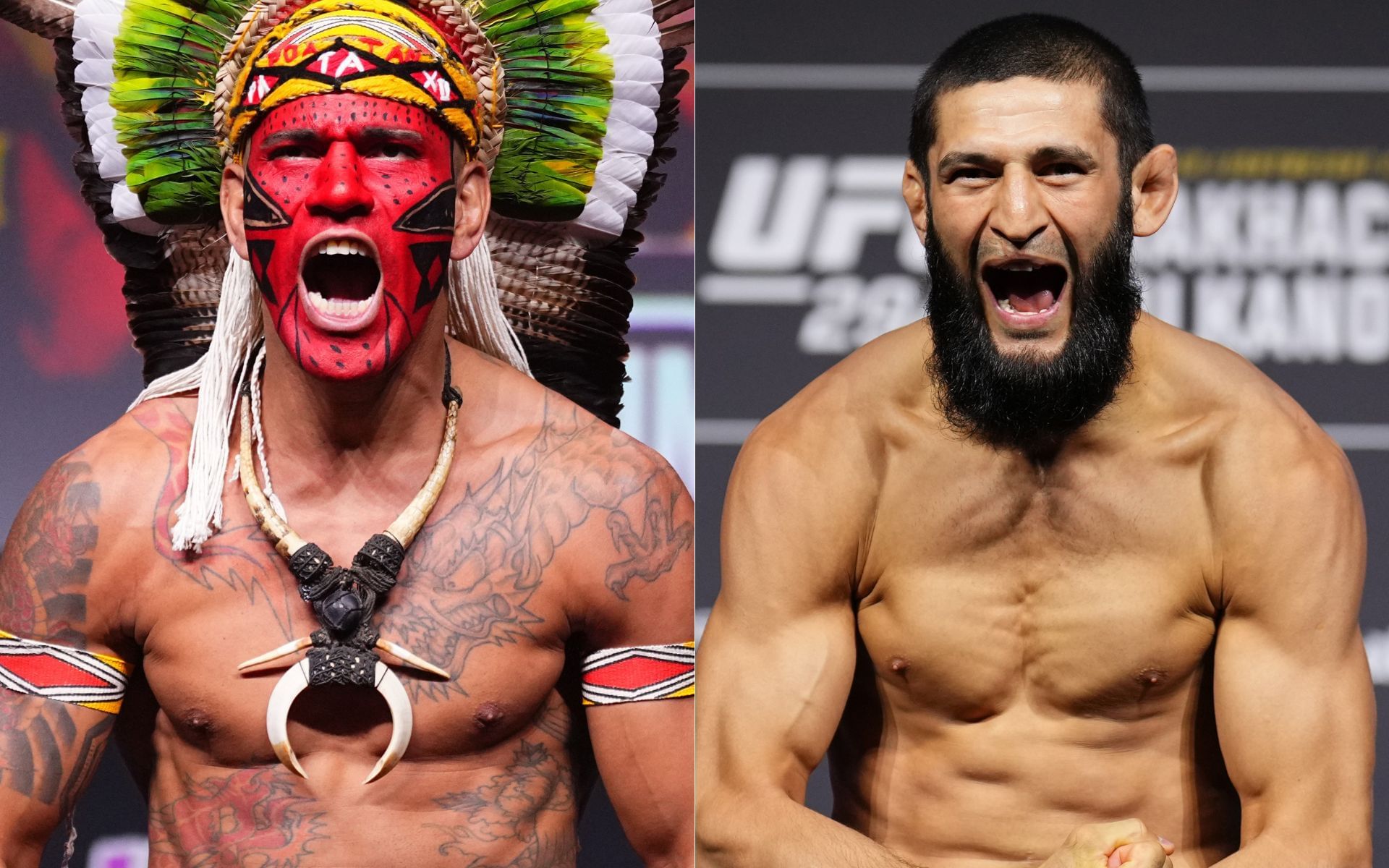 Alex Pereira (left) was called out by Khamzat Chimaev (right) after UFC 320. [Images courtesy: Getty Images]