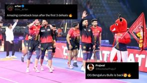 "Most Brutal Team" - Fans in awe as Bengaluru Bulls clinch another massive win to seal Top 4 spot in Pro Kabaddi 2025