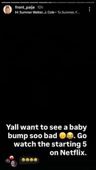 James Harden’s girlfriend’s IG story