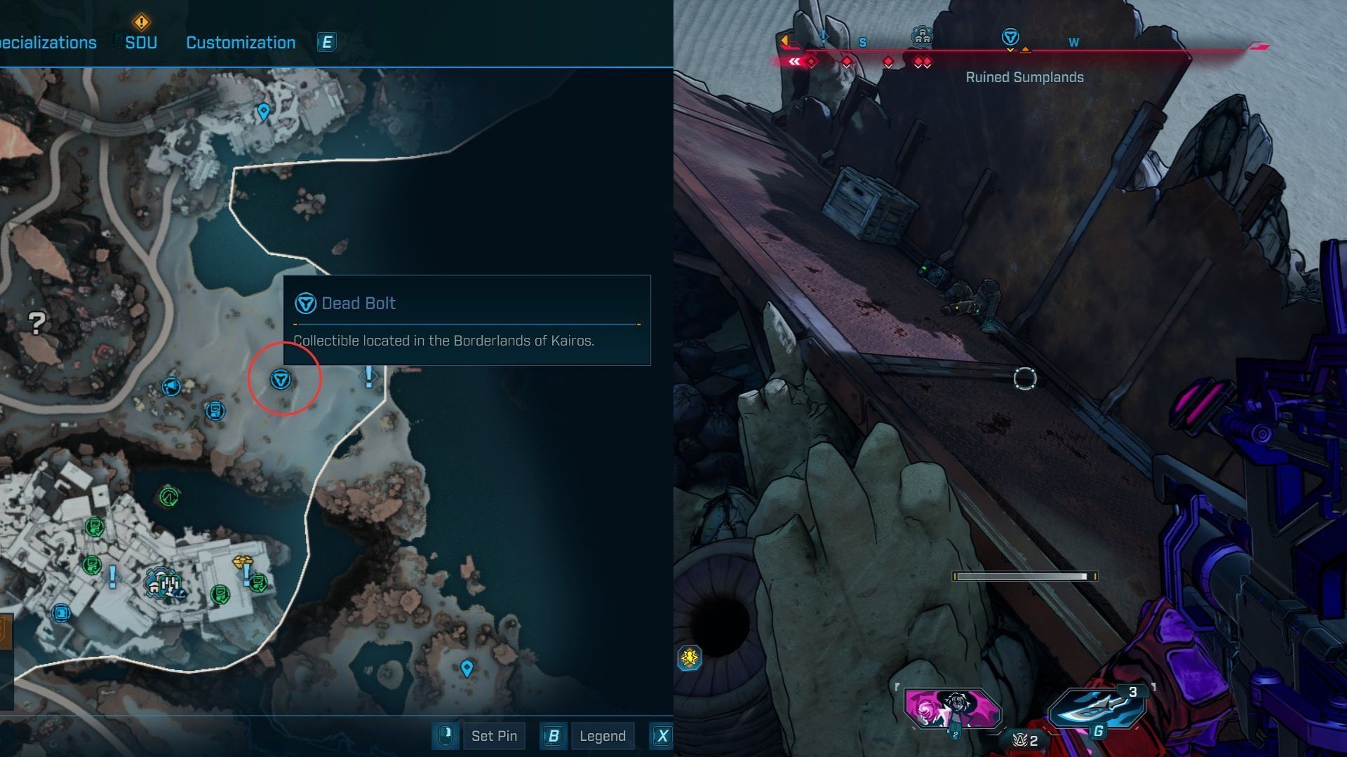 Ruined Sumplands Dead Bolt #4 location (Image via 2K)