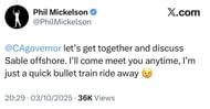 Mickelson’s tweet on X _ Images via X/@PhilMickelson