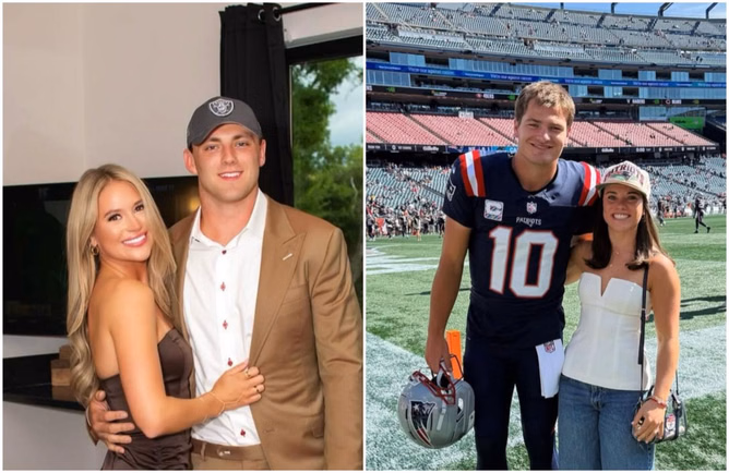 Drake Maye’s wife, Ann Michael, makes feelings clear on Brock Bowers’ GF Cameron Rose’s custom Raiders outfit for Bears game