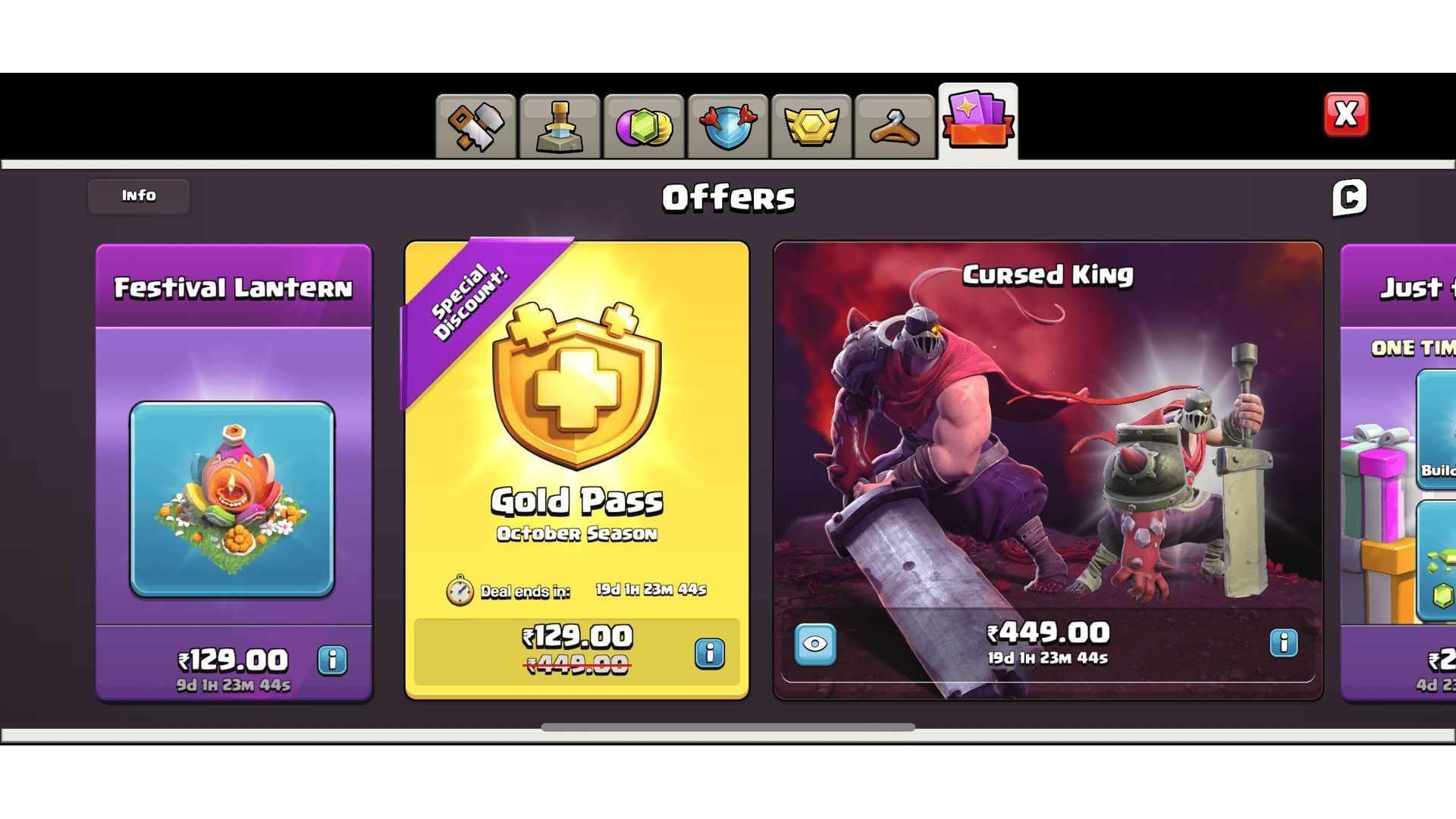 Items offered in the Clash of Clans in-game Shop (Image via Supercell)