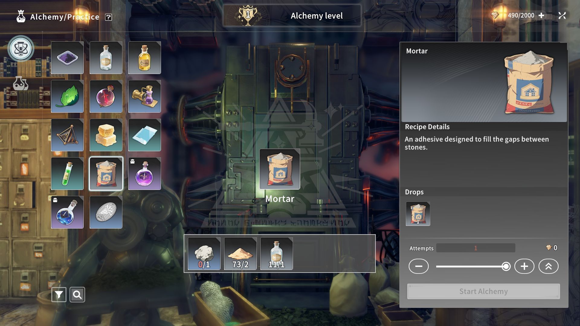 Crafting is one of the means to acquire Mortar (Image via A Plus)