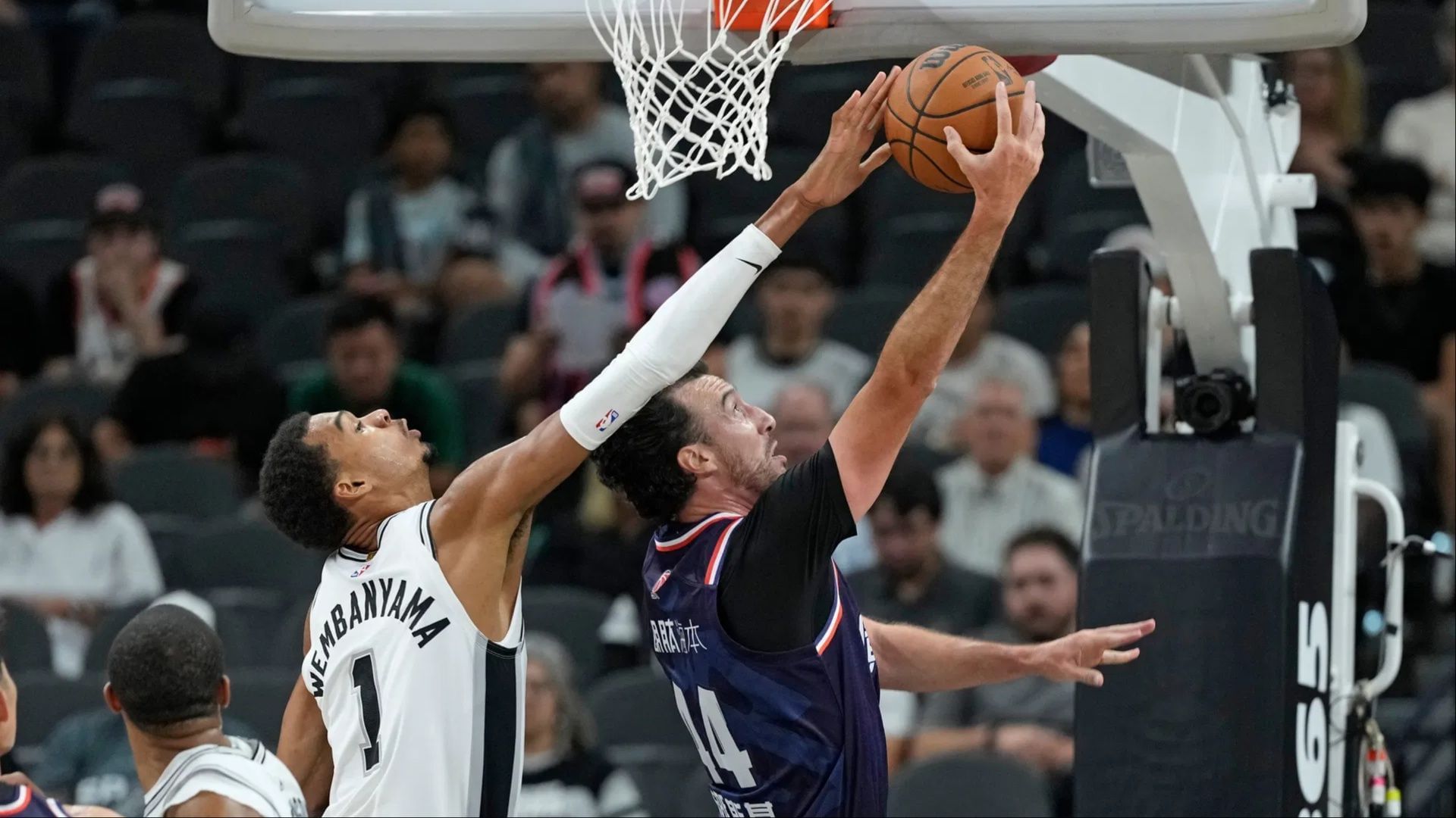 NBA fans stunned by Victor Wembanyama almost dunking his block in unmissable display of freak physical attribute. (Photo: IMAGN)
