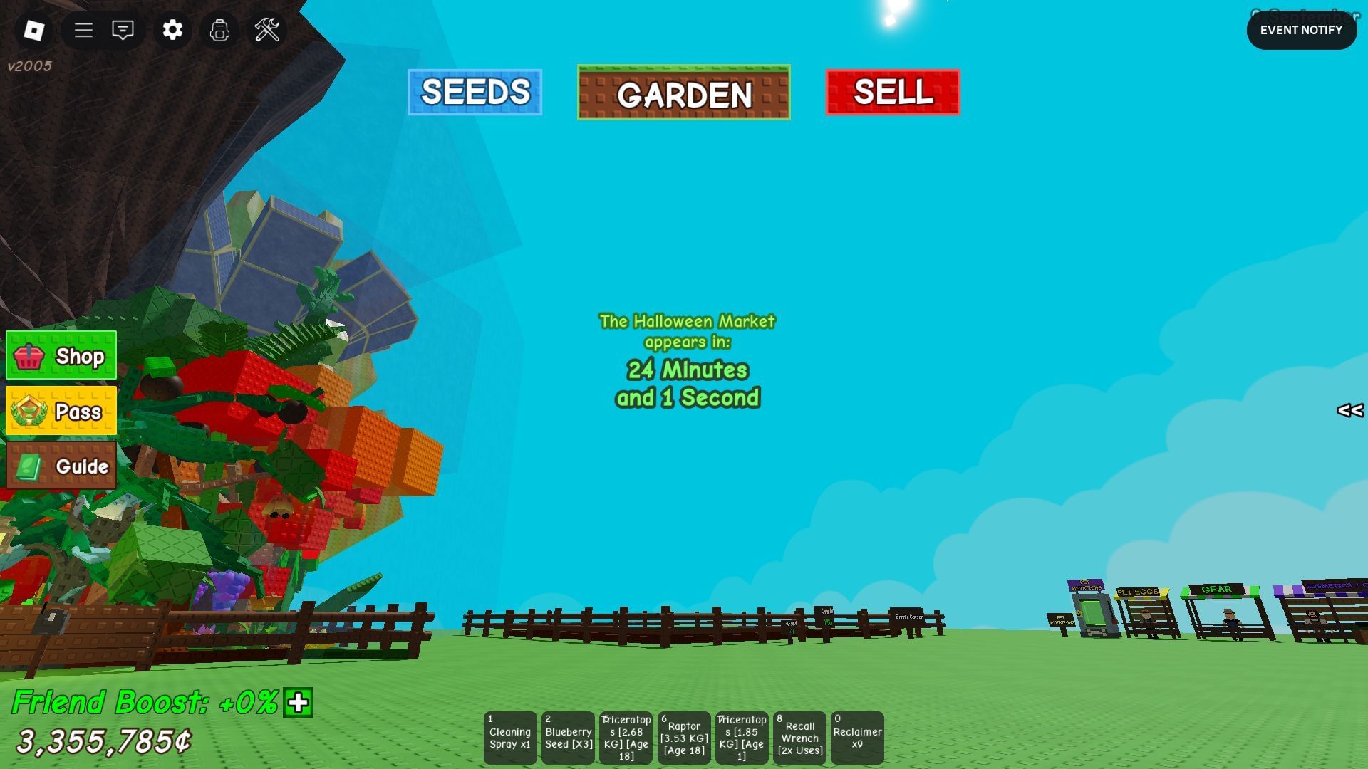 The Halloween Market appears once every hour (Image via Roblox)
