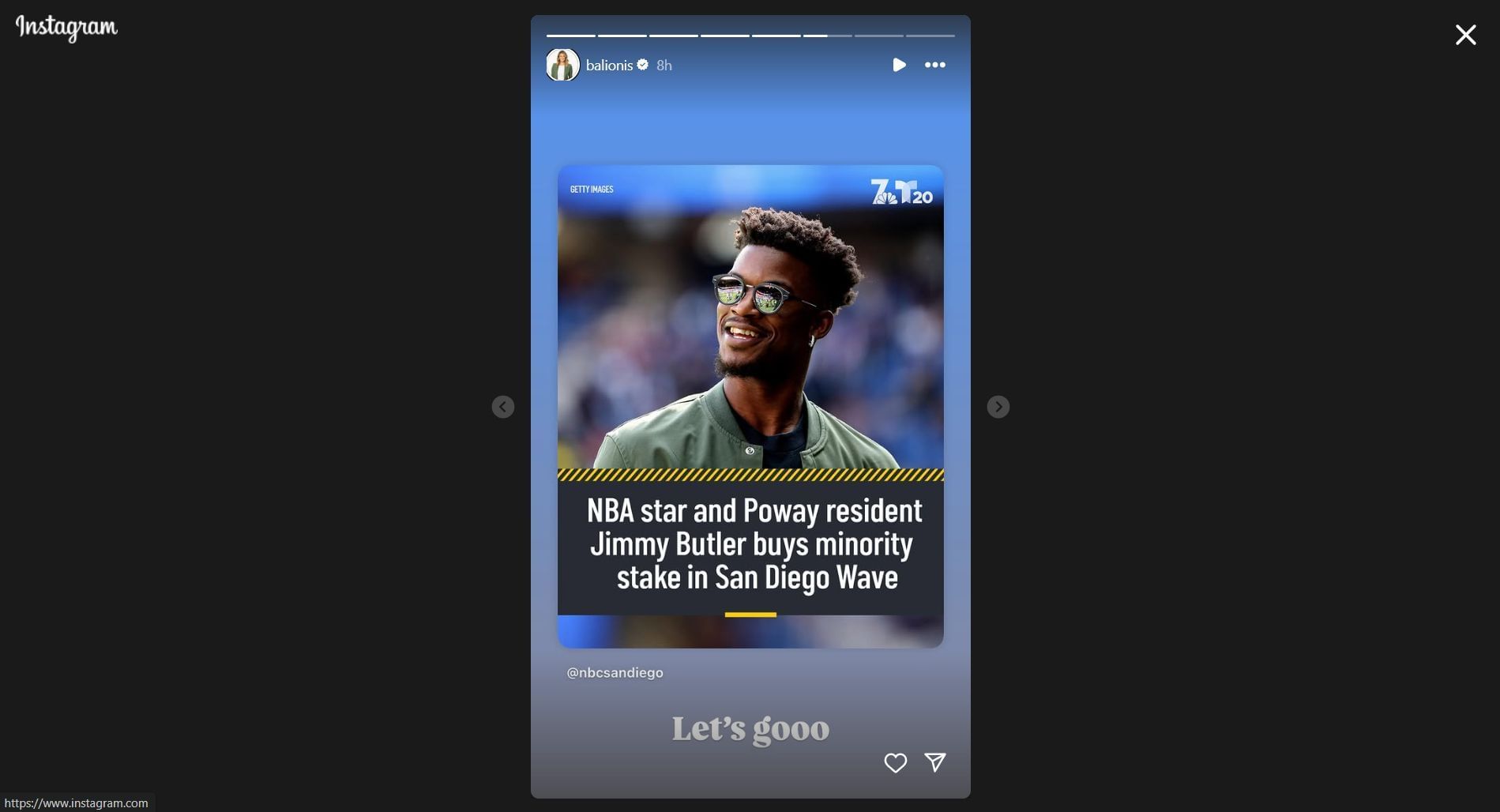 Still taken from Balionis&#039; Instagram story (Image Credit: Instagram @balionis)