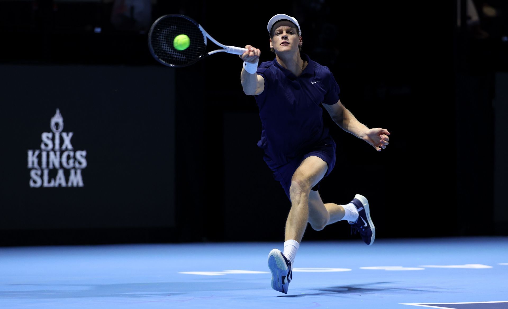 Jannik Sinner in action at the 2025 Six Kings Slam (Source: Getty)