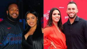 Vladimir Guerrero Jr.'s wife Nathalie and George Springer's spouse Charlise laugh over the Blue Jays stars' bromance