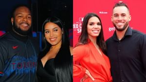 Vladimir Guerrero Jr.'s wife Nathalie and George Springer's spouse Charlise laugh over the Blue Jays stars' bromance