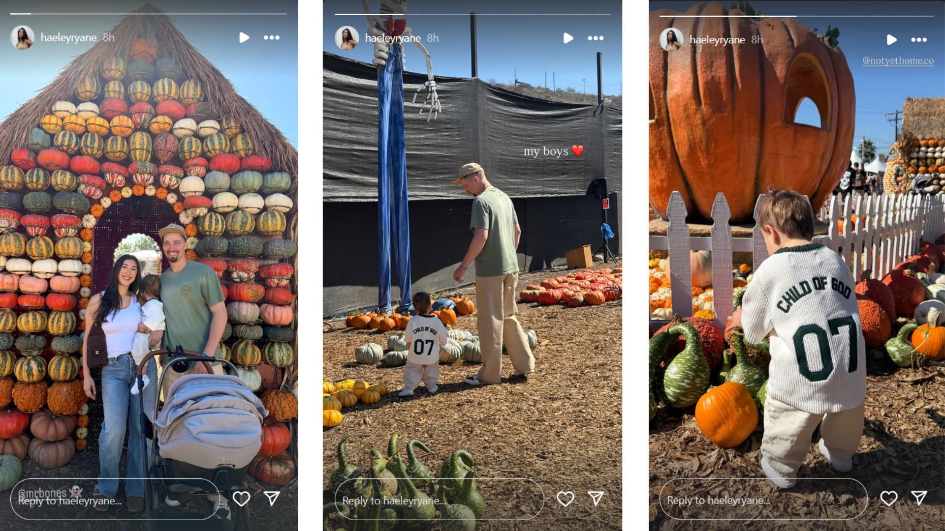 Blake Snell&#039;s wife Haeley&#039;s Instagram stories from the Mr. Bones pumpkin patch (Source: Instagram @haeleyryane)
