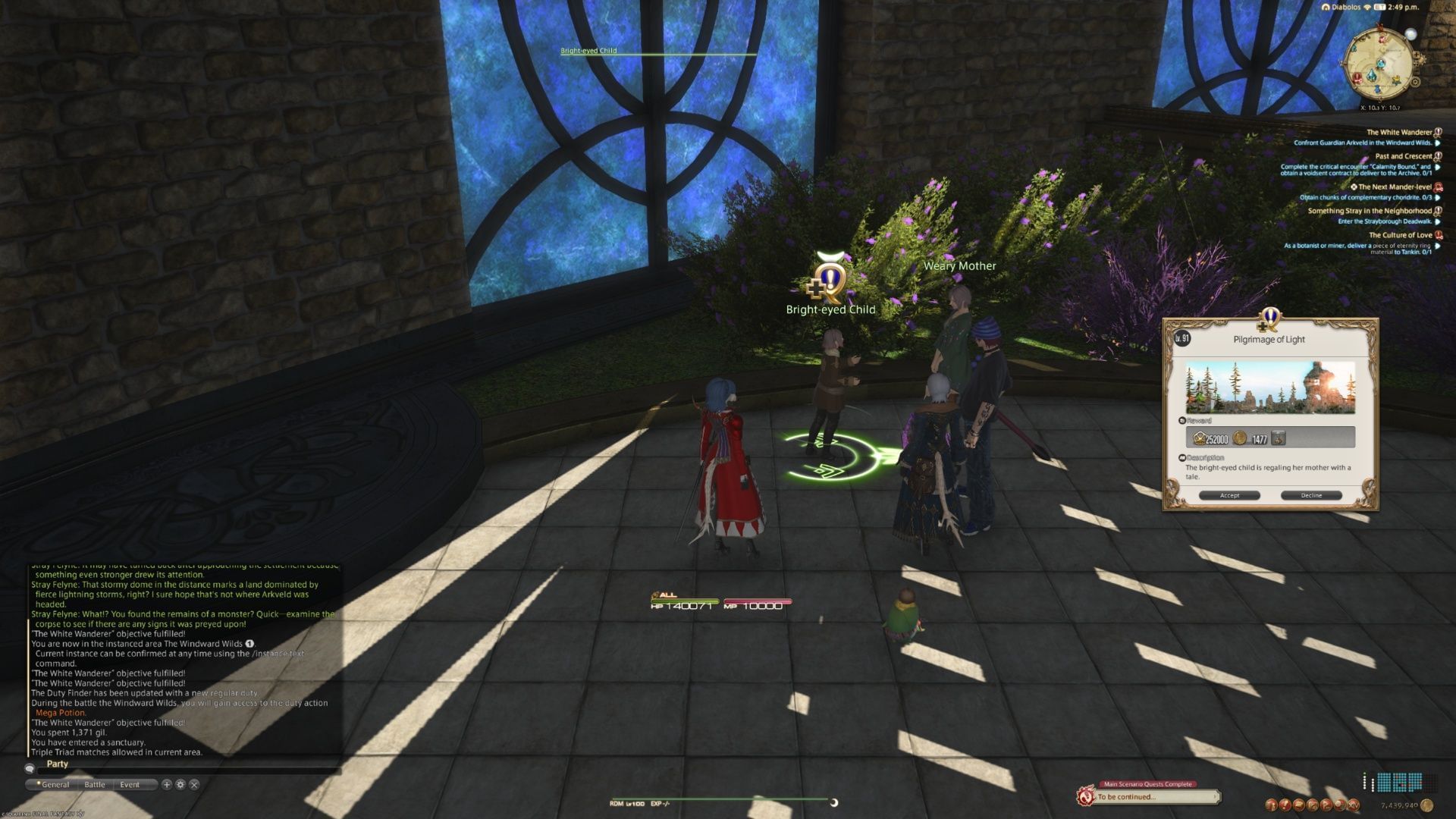 Once you&#039;ve taken part in this short quest, Pilgrim&#039;s Traverse is open to you (Image via Square Enix)