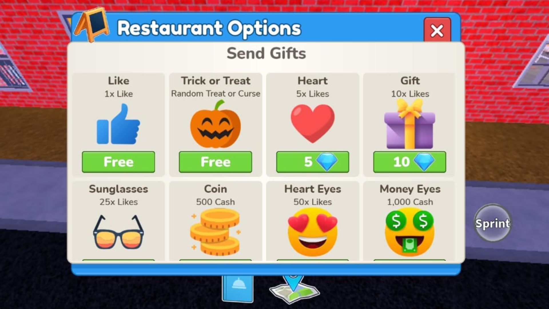 Trick or Treat has a 24-hour cooldown (Image via Roblox)