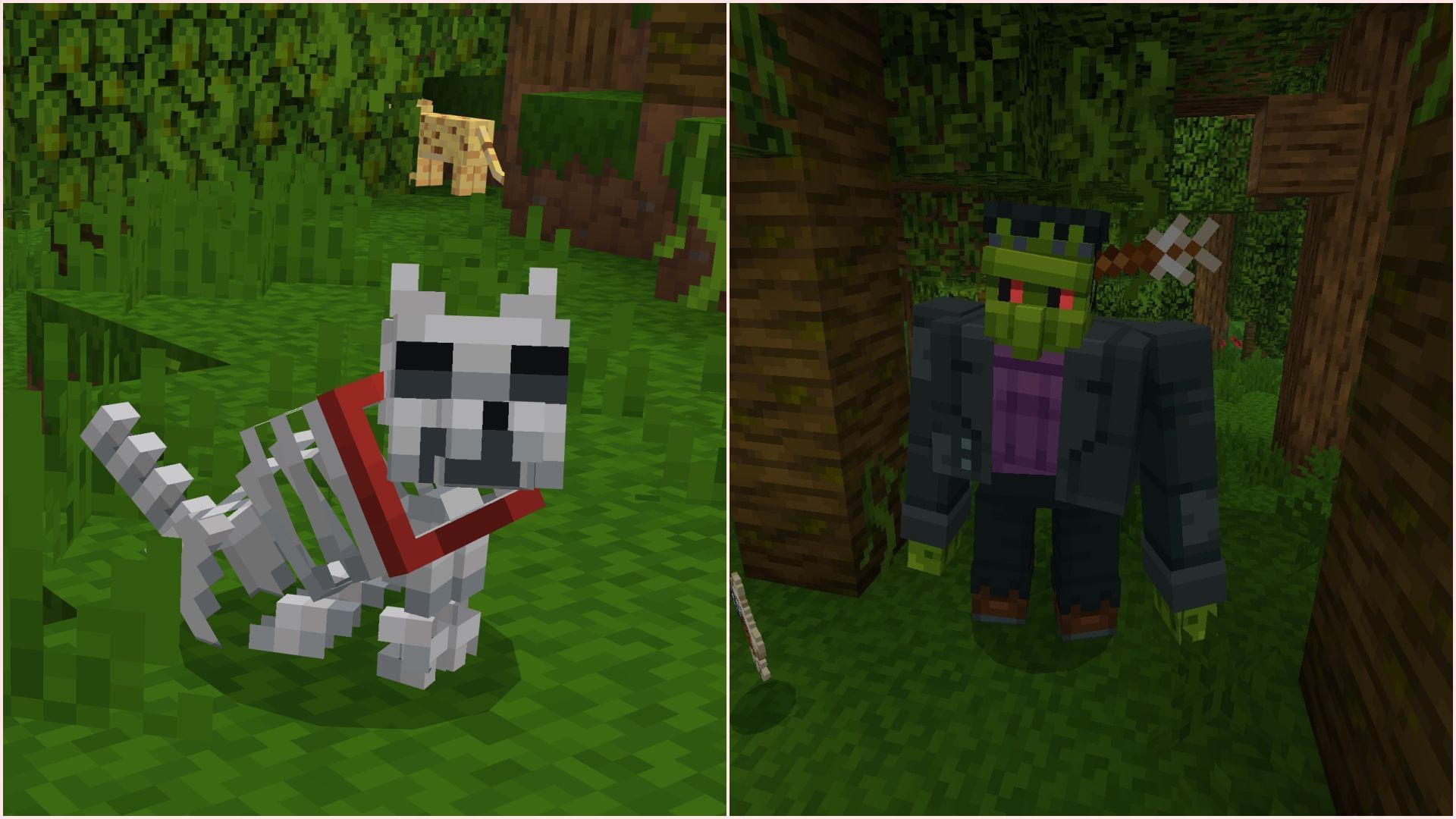 New Halloween mob variants in Minecraft Actions &amp; Stuff 1.7 (Image via Sportskeeda Gaming || Mojang Studios)